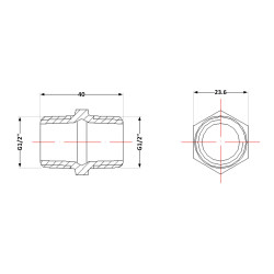Ніпель чавунний 1/2" зовнішня * 1/2" зовнішня