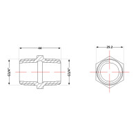 Ніпель чавунний 3/4" зовнішня * 3/4" зовнішня Ніпель чавунний 3/4" зовнішня * 3/4" зовнішня