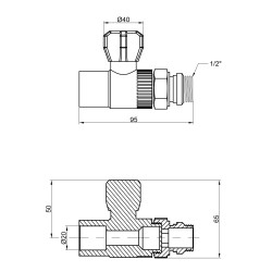 Кран кульовий радіаторний PPR Thermo Alliance 20х1\2" прямий Кран кульовий радіаторний PPR Thermo Alliance 20х1\2" прямий