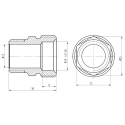 Муфта обтискна SD Forte 20х1/2" ЗР SF172W2015