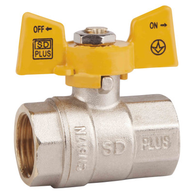 Кран кульовий SD Plus 1" ВР для газу (метелик) SD602NG25PN40 Кран кульовий SD Plus 1" ВР для газу (метелик) SD602NG25PN40