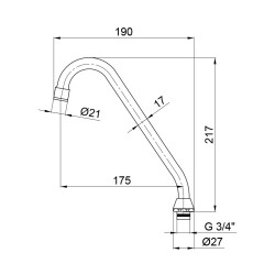 Гусак (CRM) - 54 01 271 00 для кухні Lidz Гусак (CRM) - 54 01 271 00 для кухні Lidz