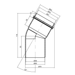 Коліно PPR каналізаційне TA Sewage 50, 22°