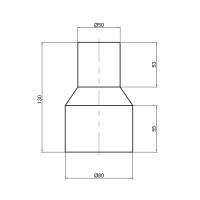 Патрубок перехідний каналізаційний TA Sewage 50х72 на чавун