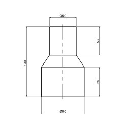 Патрубок перехідний каналізаційний TA Sewage 50х72 на чавун Патрубок перехідний каналізаційний TA Sewage 50х72 на чавун