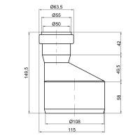 Редукція PPR каналізаційна TA Sewage 110х50 пряма Редукція PPR каналізаційна TA Sewage 110х50 пряма