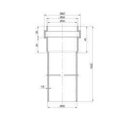 Труба PPR каналізаційна TA Sewage 50х2, 1,5 м