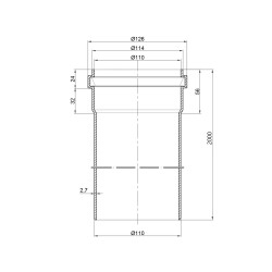 Труба PPR каналізаційна TA Sewage 110х2,7, 2 м Труба PPR каналізаційна TA Sewage 110х2,7, 2 м
