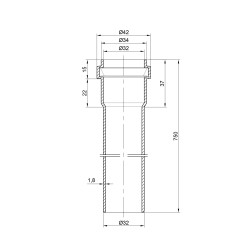 Труба PPR каналізаційна TA Sewage 32х1,8, 0,75 м Труба PPR каналізаційна TA Sewage 32х1,8, 0,75 м