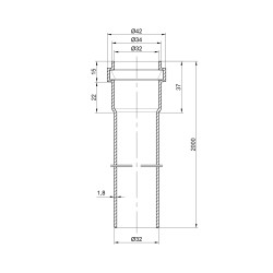 Труба PPR каналізаційна TA Sewage 32х1,8, 2 м