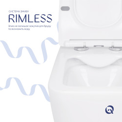 Унітаз підвісний Qtap Crow безобідковий з сідінням Soft-close QT05335170W