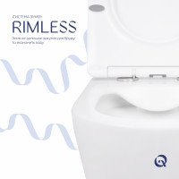 Унітаз підвісний Qtap Swan безобідковий з сідінням Soft-close QT16335178W