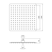 Лійка душ Lidz 51 10 104 30 Лійка до стелі квадратна 30см