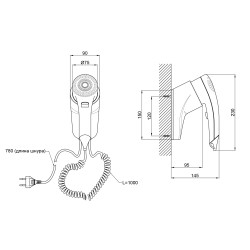 Фен настінний Lidz (WHI) 130.01.91 1100 Вт Фен настінний Lidz (WHI) 130.01.91 1100 Вт