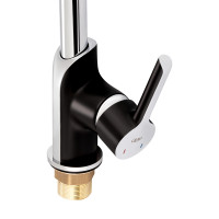 Змішувач для кухні Grand 007F U-образний Black (k35) Qtap