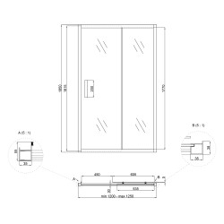 Душові двері в нішу Lidz Aria SD120x185.CRM.FR, скло Frost 5 мм