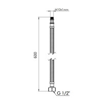 Шланг для води в нейлоновому оплетенні 60 см M10 Forte