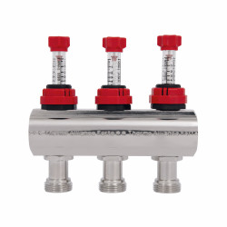 Колектор з витратомірами SD Forte 1" 3 виходи SF001W3