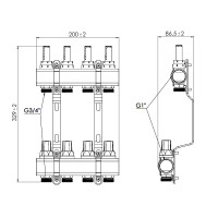 Колектор з витратомірами SD Forte 1" 4 виходи SF001W4 Колектор з витратомірами SD Forte 1" 4 виходи SF001W4