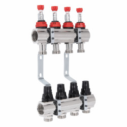 Колектор з витратомірами SD Forte 1" 4 виходи SF001W4