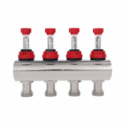 Колектор з витратомірами SD Forte 1" 4 виходи SF001W4