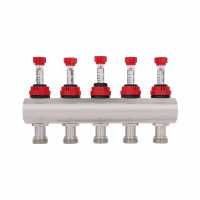 Колектор з витратомірами SD Forte 1" 5 виходів SF001W5