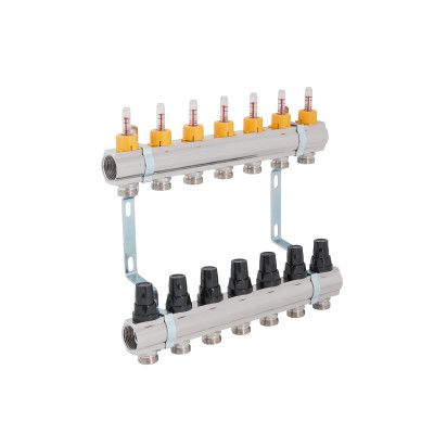 Колектор з витратомірами SD Forte 1" 7 виходів SF001W7 Колектор з витратомірами SD Forte 1" 7 виходів SF001W7