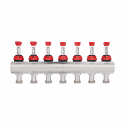 Колектор з витратомірами SD Forte 1" 7 виходів SF001W7