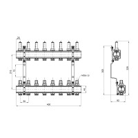 Колектор з витратомірами SD Forte 1" 8 виходів SF001W8 Колектор з витратомірами SD Forte 1" 8 виходів SF001W8
