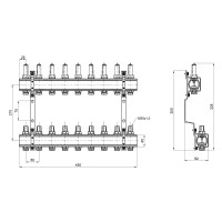 Колектор з витратомірами SD Forte 1" 9 виходів SF001W9 Колектор з витратомірами SD Forte 1" 9 виходів SF001W9