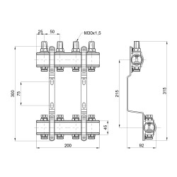 Колектор SD Forte 1" 4 виходи SF002W4 Колектор SD Forte 1" 4 виходи SF002W4