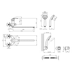 Змішувач (CRM) Mars 81 005-1 для ванни довгий (k40) Lidz
