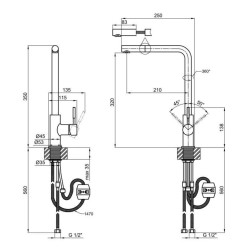 Змішувач для кухні Lidz (NKS) 12 32 015FL-13 з висувним виливом Змішувач для кухні Lidz (NKS) 12 32 015FL-13 з висувним виливом