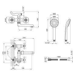 Змішувач для ванни Lidz (CRM) 75 21 142