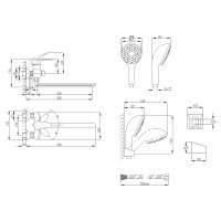 Змішувач (CRM) 19 46 005-1 для ванни довгий NEW (k35) Lidz 35117