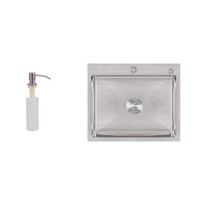 Набір 2 в 1 Lidz кухонна мийка H6050 3.0/1.0 мм Brush + дозатор для миючого засобу Набір 2 в 1 Lidz кухонна мийка H6050 3.0/1.0 мм Brush + дозатор для миючого засобу