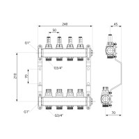 Колектор з витратомірами SD Plus 1" 4 виходи SD0044