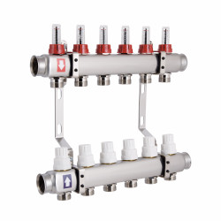 Колектор з витратомірами SD Plus 1" 6 виходів SD0046
