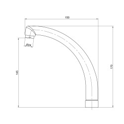 Гусак 54 01 272 00 з нерж. сталі для змішувача кухонного Lidz Гусак 54 01 272 00 з нерж. сталі для змішувача кухонного Lidz