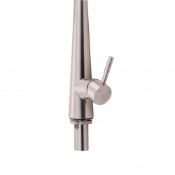 Змішувач для кухні Qtap Evicka з висувним виливом QTEVI91103UN Brushed Nickel PVD