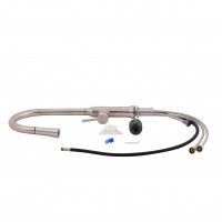 Змішувач для кухні Qtap Baruska з висувним виливом QTBAR9137103UN Brushed Nickel PVD