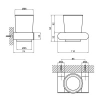 Склянка з тримачем Qtap Scorpio настінна QTSTK6102103C Chrome (Sklenka)