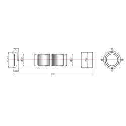 Гнучка труба Lidz (WHI) 60 01 G002 01 з накидною гайкою 1 1/2" довжина 1200 мм