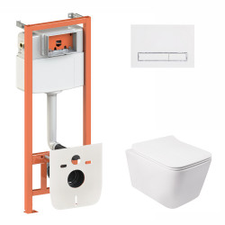 Набір Qtap інсталяція 3 в 1 Nest QT0133M425 з панеллю змиву лінійною QT0111M08V1384W + унітаз з сидінням Crow QT05335170W Набір Qtap інсталяція 3 в 1 Nest QT0133M425 з панеллю змиву лінійною QT0111M08V1384W + унітаз з сидінням Crow QT05335170W