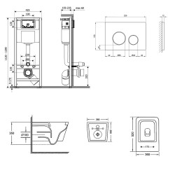 Набір Qtap інсталяція 3 в 1 Nest QT0133M425 з панеллю змиву круглою QT0111M11112CRM + унітаз з сидінням Crow QT05335170W Набір Qtap інсталяція 3 в 1 Nest QT0133M425 з панеллю змиву круглою QT0111M11112CRM + унітаз з сидінням Crow QT05335170W