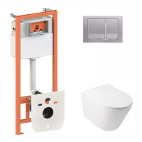 Набір Qtap інсталяція 3 в 1 Nest QT0133M425 з панеллю змиву квадратною QT0111M06029SAT + унітаз з сидінням Swan QT16335178W Набір Qtap інсталяція 3 в 1 Nest QT0133M425 з панеллю змиву квадратною QT0111M06029SAT + унітаз з сидінням Swan QT16335178W