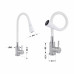 Змішувач для кухні Lidz Aria 015F31 з гнучким виливом (k35) LDARI015F31WNK36981 White / Nickel