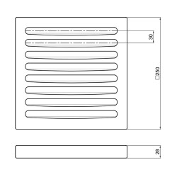 Чавунна колосникова решітка 250х250 Чавунна колосникова решітка 250х250