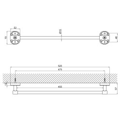 Тримач для рушників Lidz (CRM) 114.01.00 55 см