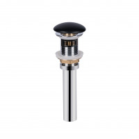 Донний клапан для раковини Qtap PU03O 70х70х227.5 Matt black з переливом